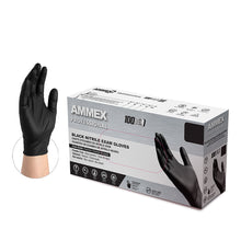 Load image into Gallery viewer, Ammex Professional Nitrile Examination Gloves, Black Color, $7.93/box of 100 Gloves. 1 Case of 10 Boxes- Shipping in 2-3 weeks
