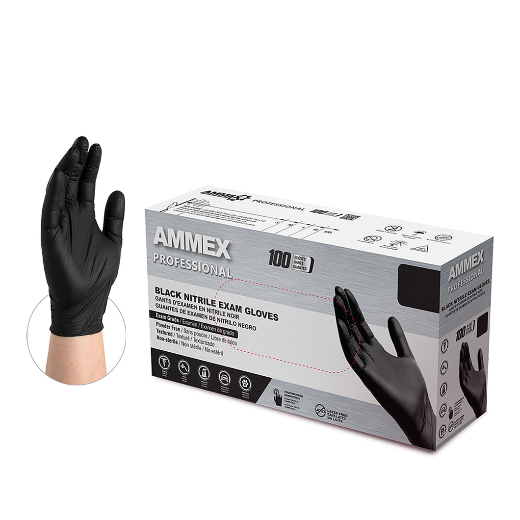 Ammex Professional Nitrile Examination Gloves, Black Color, $7.93/box of 100 Gloves. 1 Case of 10 Boxes- Shipping in 2-3 weeks